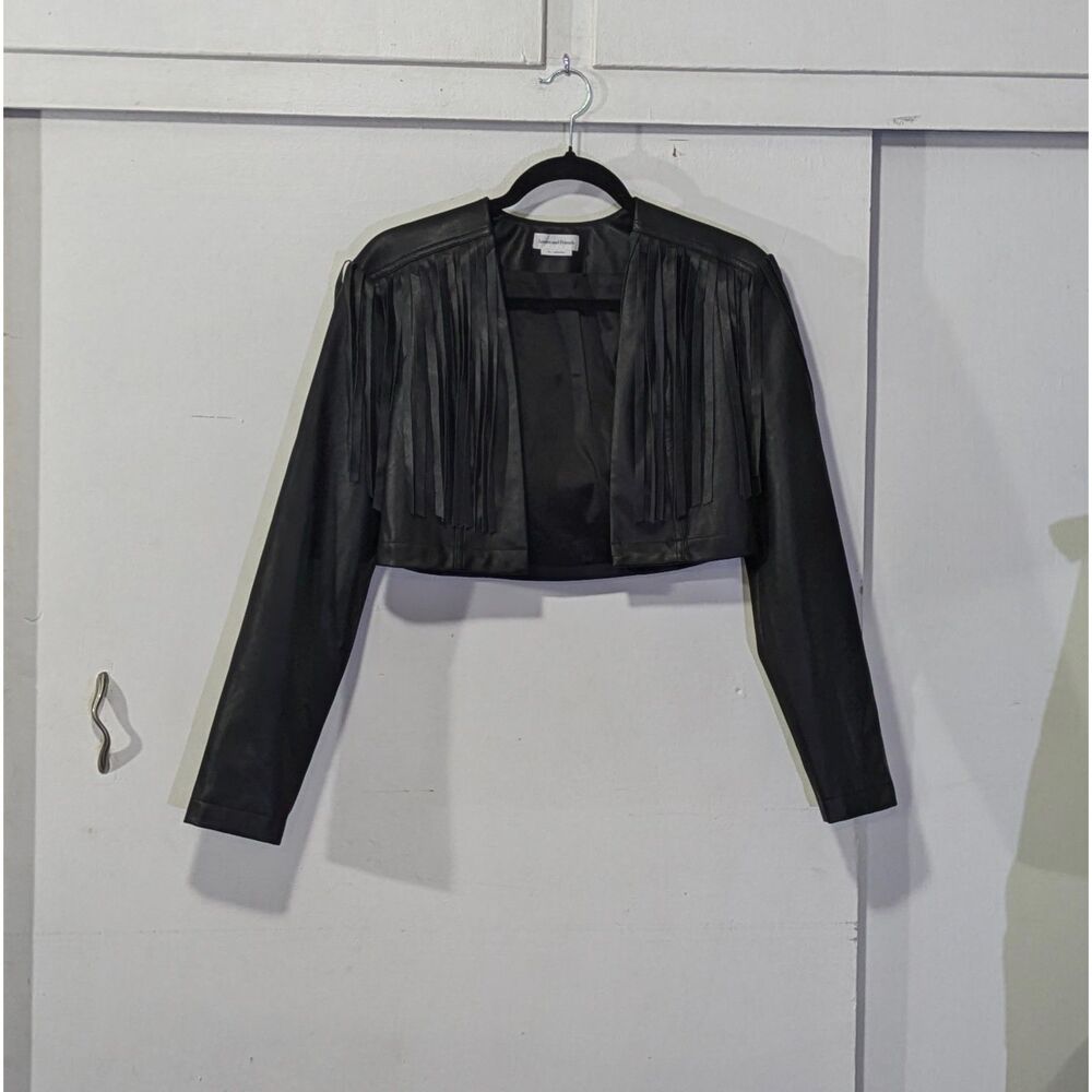 Lovers and Friends Arizona Jacket Fringe Faux Leather Crop XS